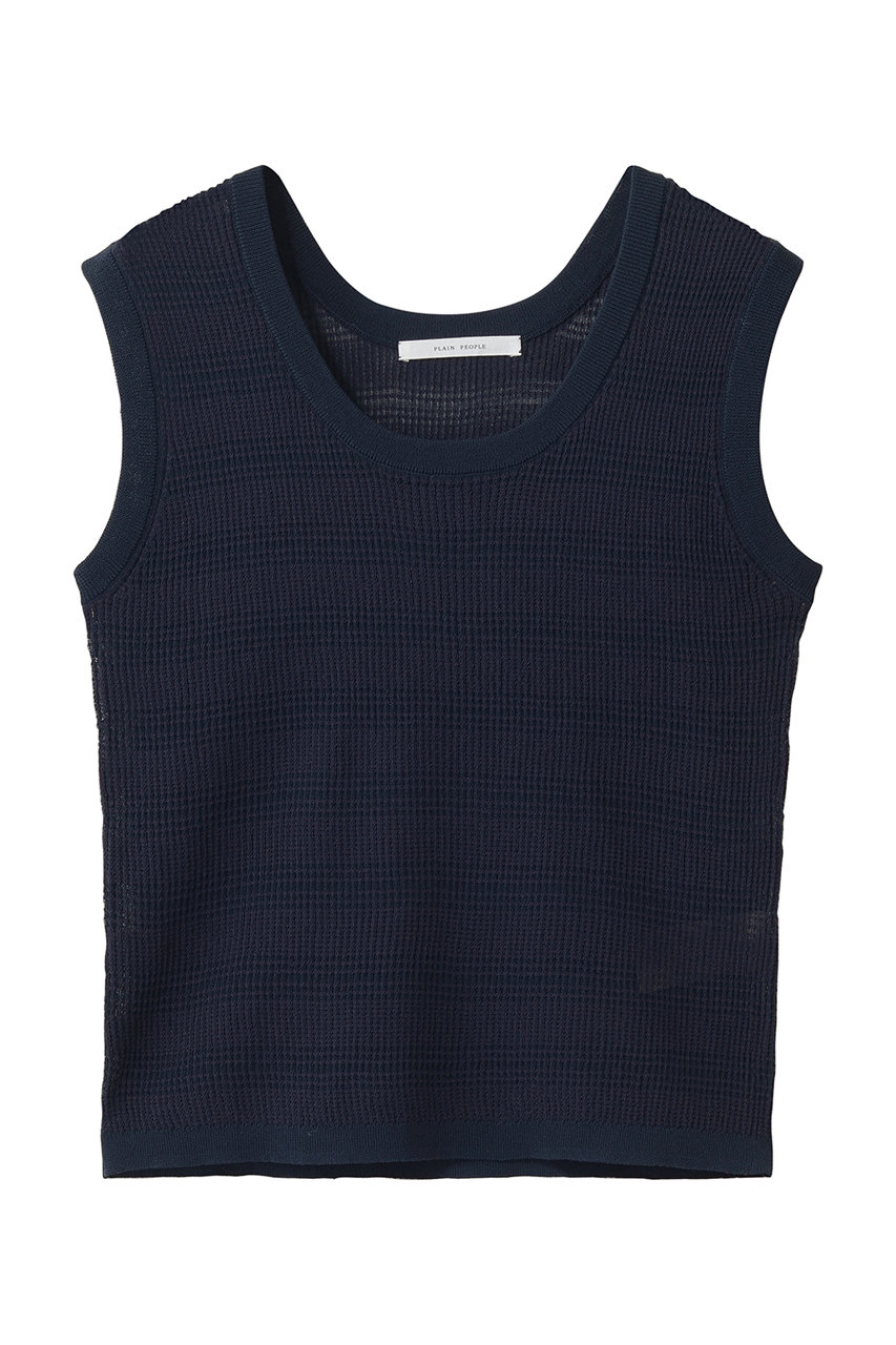 プレインピープル/PLAIN PEOPLEのVALLONE ニットタンクトップ(ネイビー/A1561KSW435)