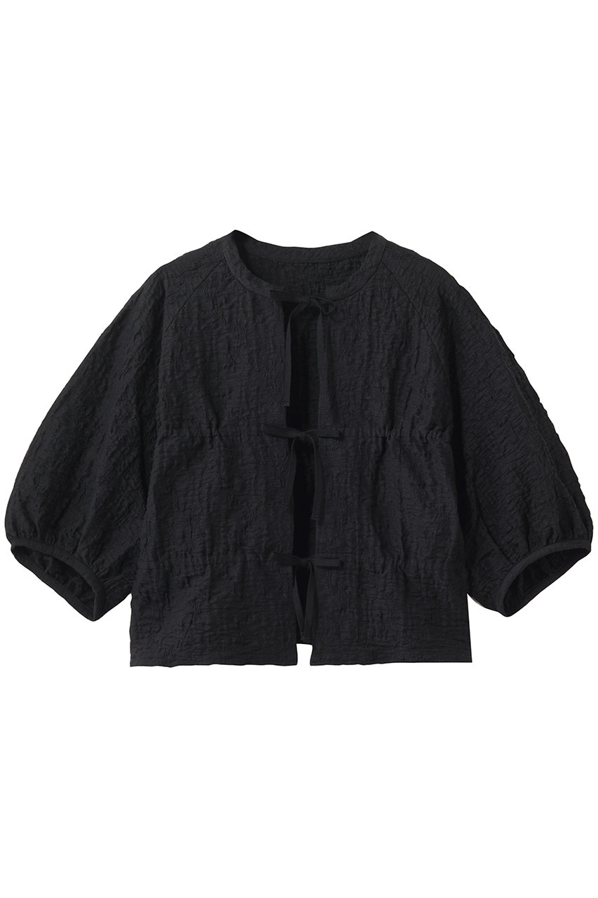 プレインピープル/PLAIN PEOPLEのラッセルジャカードボリュームスリーブブラウス(ブラック/A1561UJ 406)