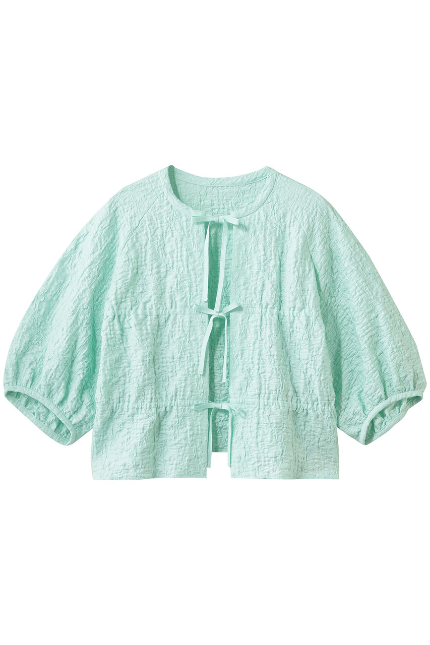 プレインピープル/PLAIN PEOPLEのラッセルジャカードボリュームスリーブブラウス(ミント/A1561UJ 406)