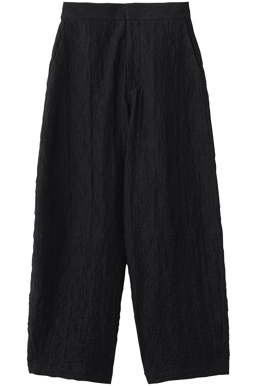 プレインピープル/PLAIN PEOPLEのラッセルジャカードカーブパンツ(ブラック/A1561UP 407)