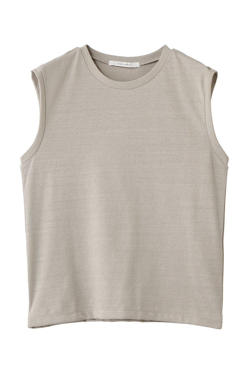 プレインピープル/PLAIN PEOPLEのムラ糸アーサー天竺/SUVIN ノースリーブ(ベージュ/A1561UTS445)