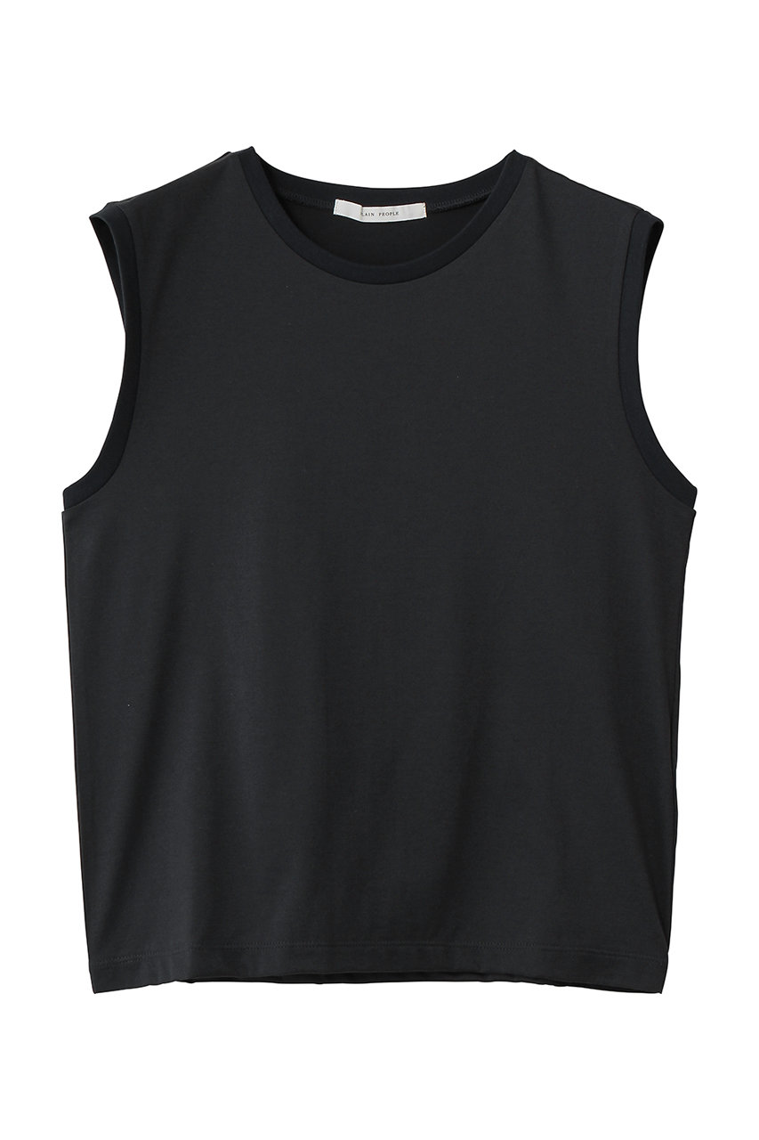 プレインピープル/PLAIN PEOPLEのムラ糸アーサー天竺/SUVIN ノースリーブ(スミクロ/A1561UTS445)