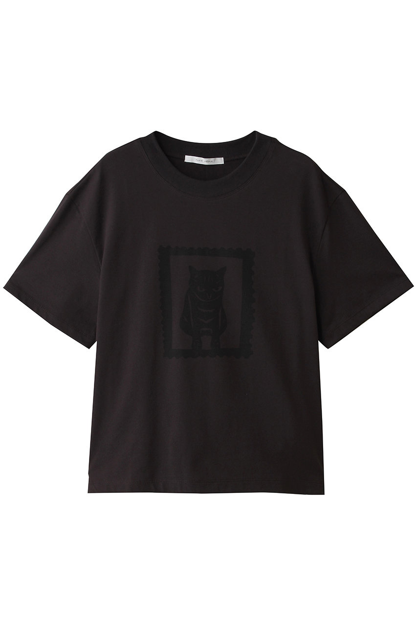 プレインピープル/PLAIN PEOPLEのキャットプリントTシャツ(チャコールグレー１/A1563UTS048)