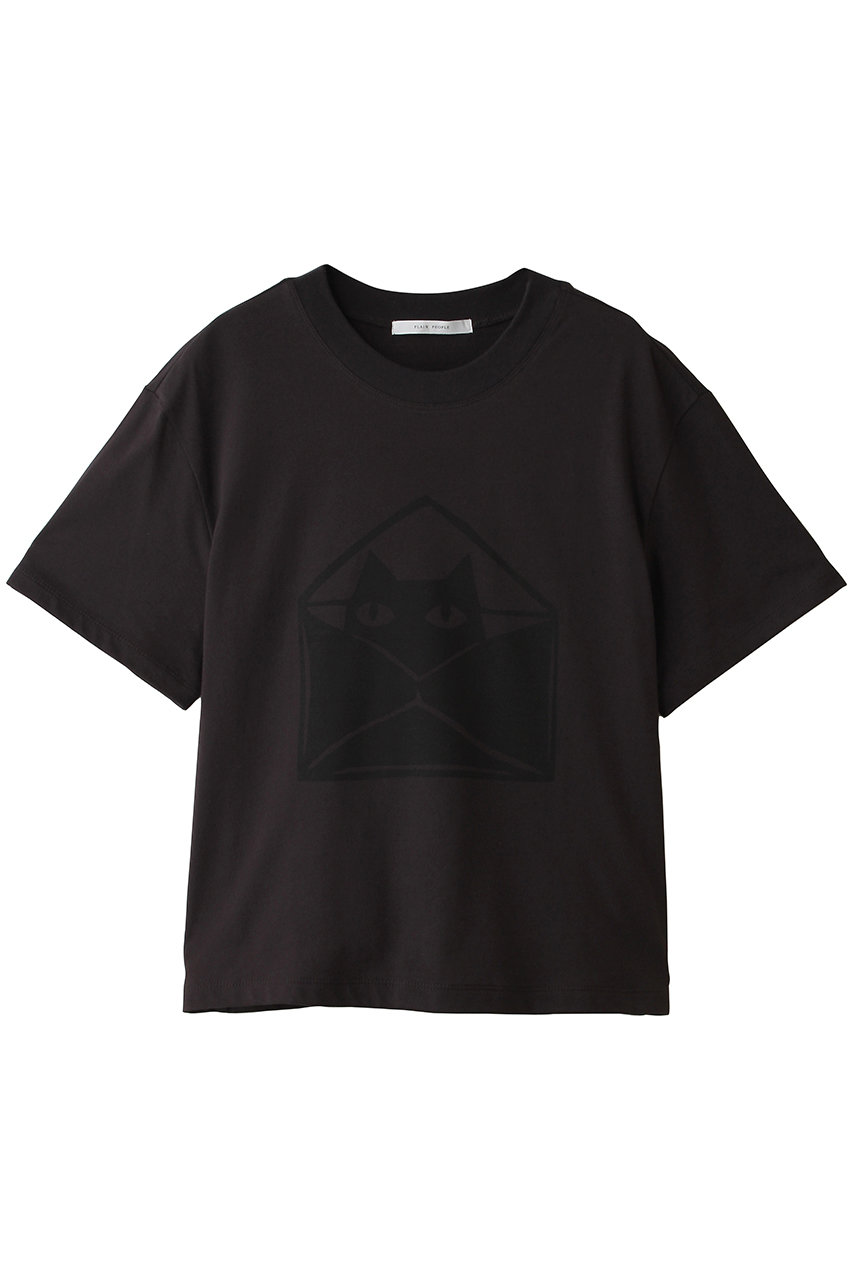 プレインピープル/PLAIN PEOPLEのキャットプリントTシャツ(チャコールグレー２/A1563UTS048)