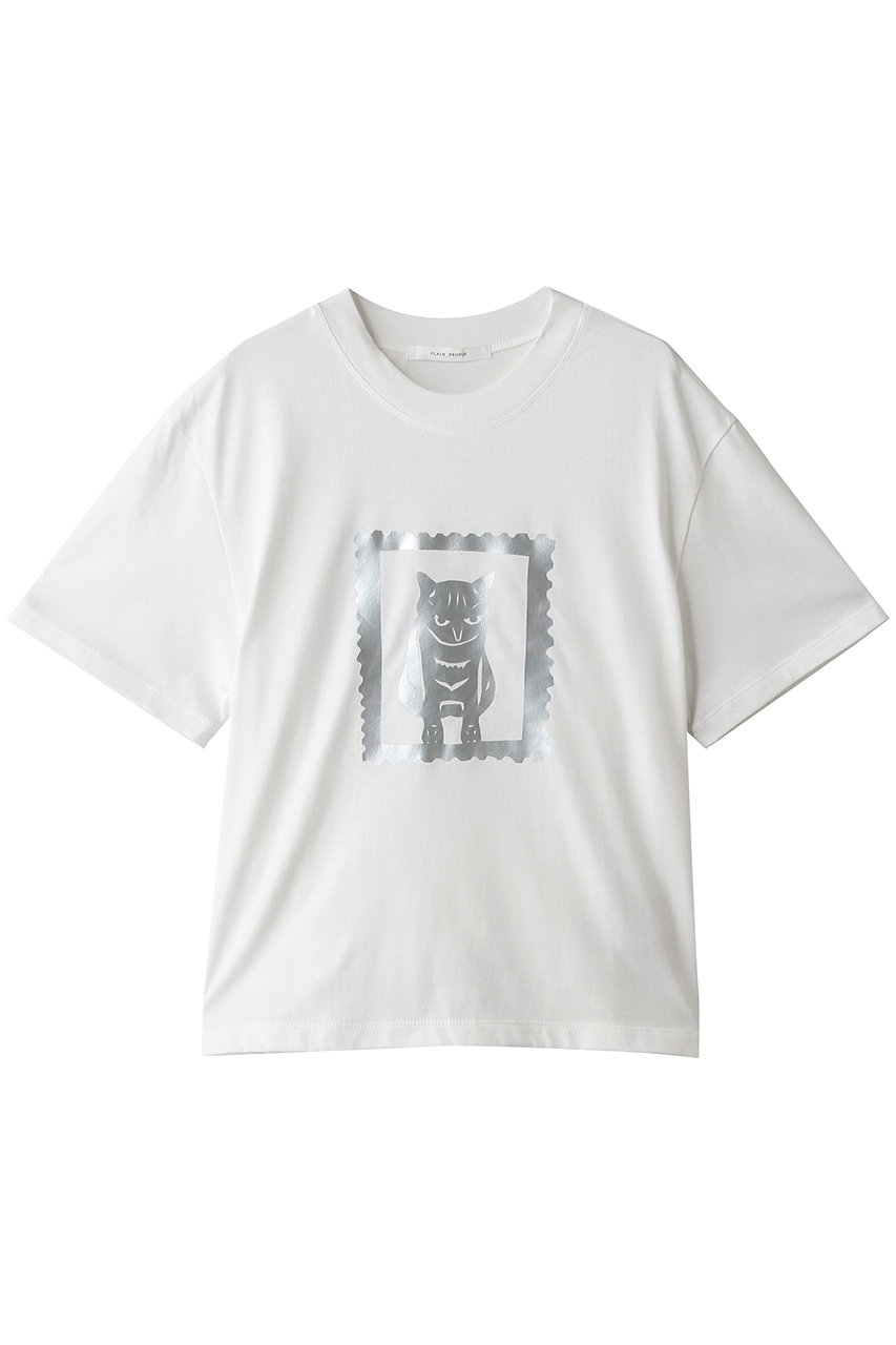 プレインピープル/PLAIN PEOPLEのキャットプリントTシャツ(ホワイトC/A1563UTS048)