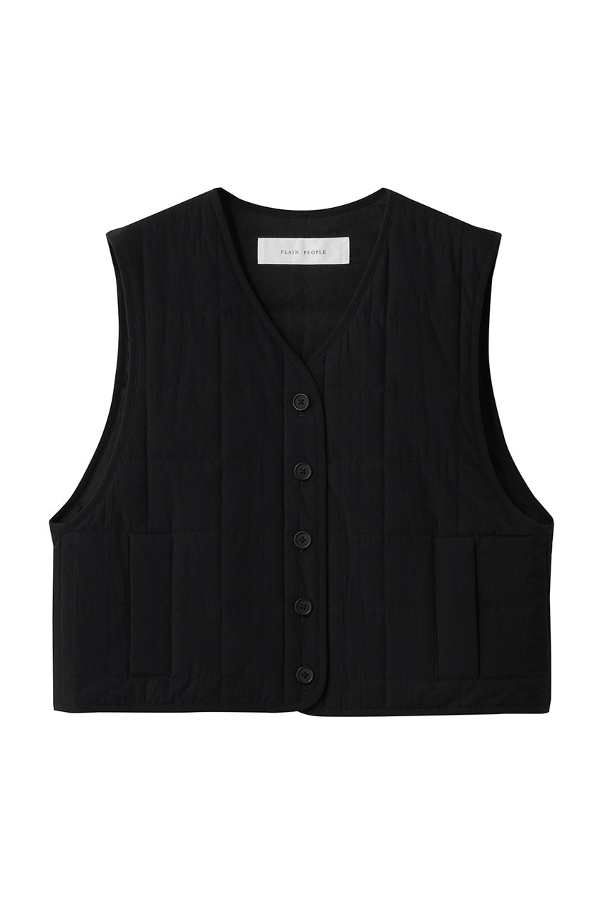 プレインピープル/PLAIN PEOPLEのコットンキルティングべスト(ブラック/A1561FJ 101)