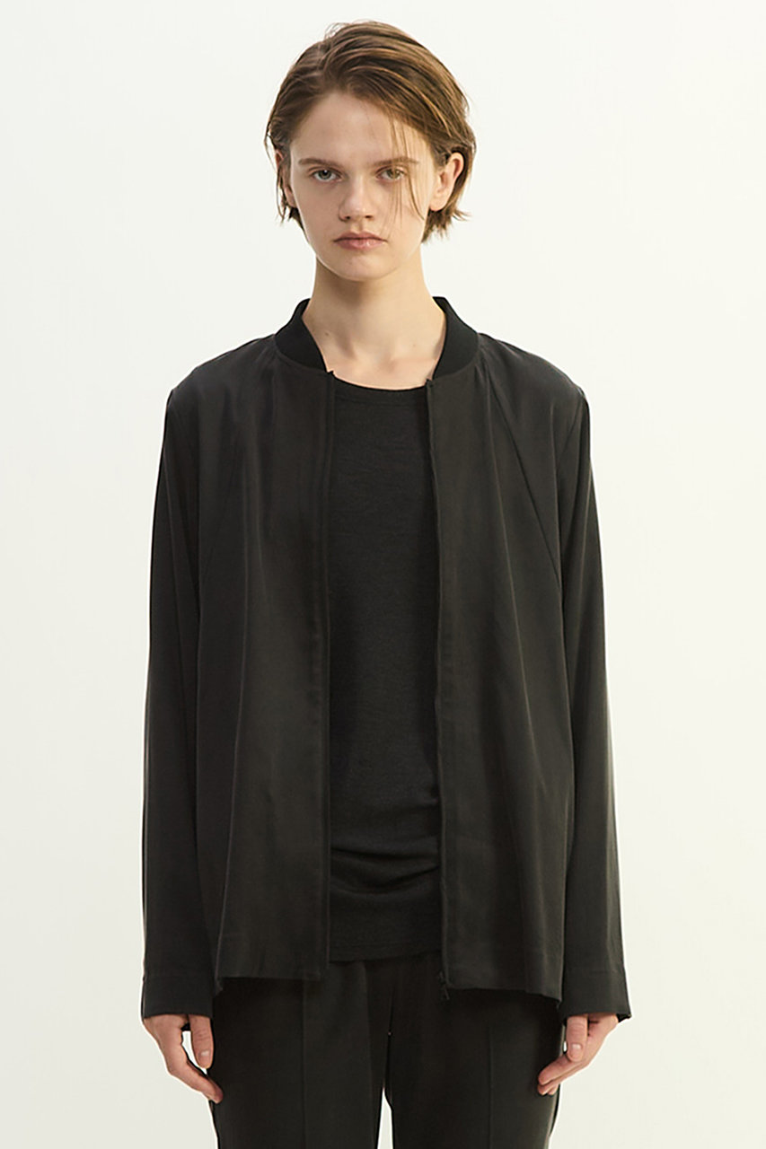 プレインピープル/PLAIN PEOPLEの【予約販売】キュプラストレッチストレートブルゾン(ブラック/A1561FJ 103)