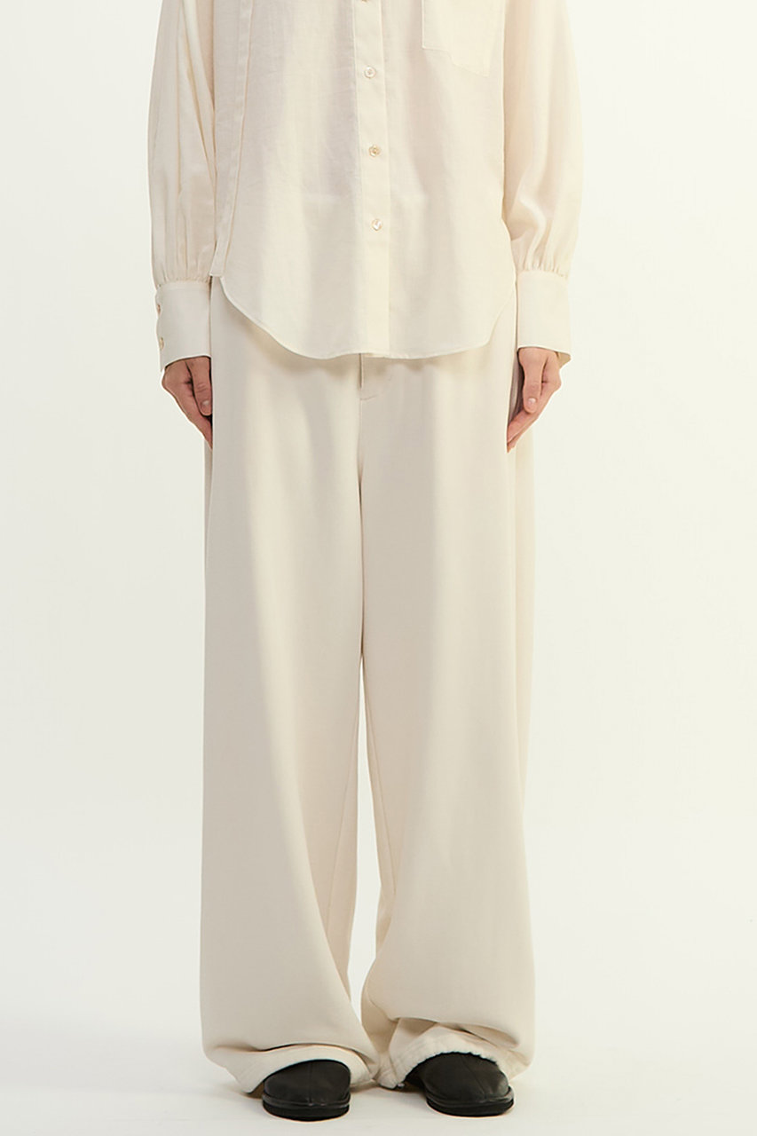 プレインピープル/PLAIN PEOPLEのソフト裏毛スウェットスラックスパンツ(アイボリー/A1561UP 106)