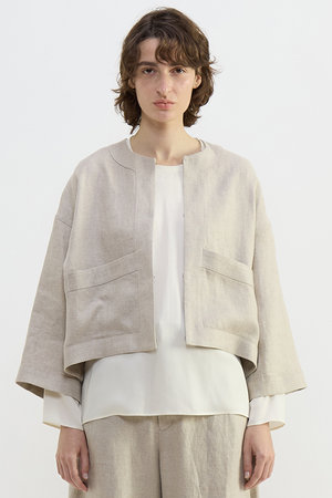 プレインピープル/PLAIN PEOPLEの【予約販売】リネンオックスショートジャケット(110800/110801)