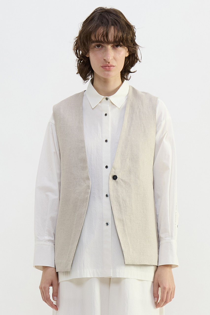プレインピープル/PLAIN PEOPLEの【予約販売】リネンオックスデザインベスト(ベージュ/A1561FJ 354)