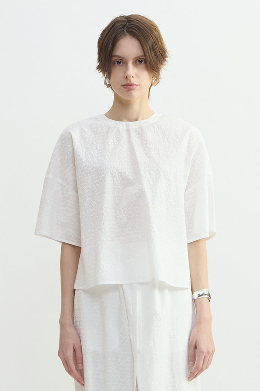 プレインピープル/PLAIN PEOPLEの【予約販売】レタープリントハーフスリーブプルオーバー(ホワイト/A1561FB 402)