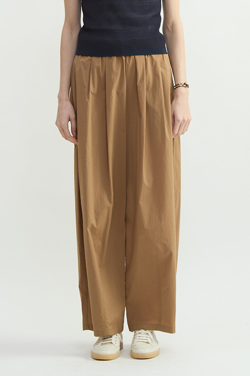 コットンナイロンワッシャータックイージーパンツ