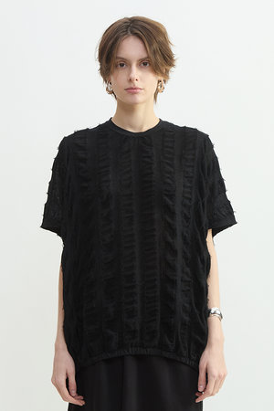 プレインピープル/PLAIN PEOPLEの【予約販売】ストライプカットJQバルーンブラウス(110400/110402)