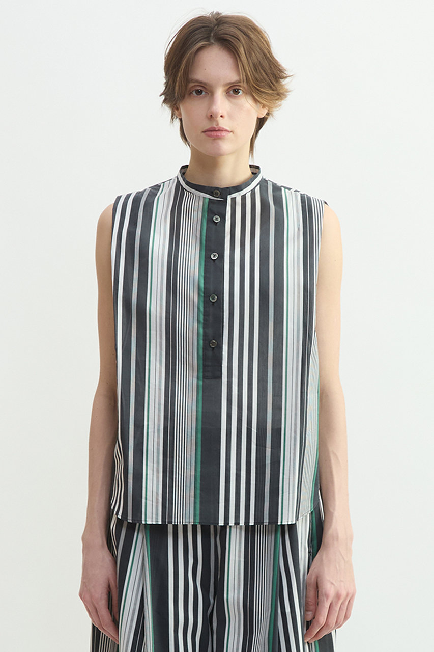 プレインピープル/PLAIN PEOPLEの【予約販売】ストライプノースリーブブラウス(ストライプ/A1561FB 550)