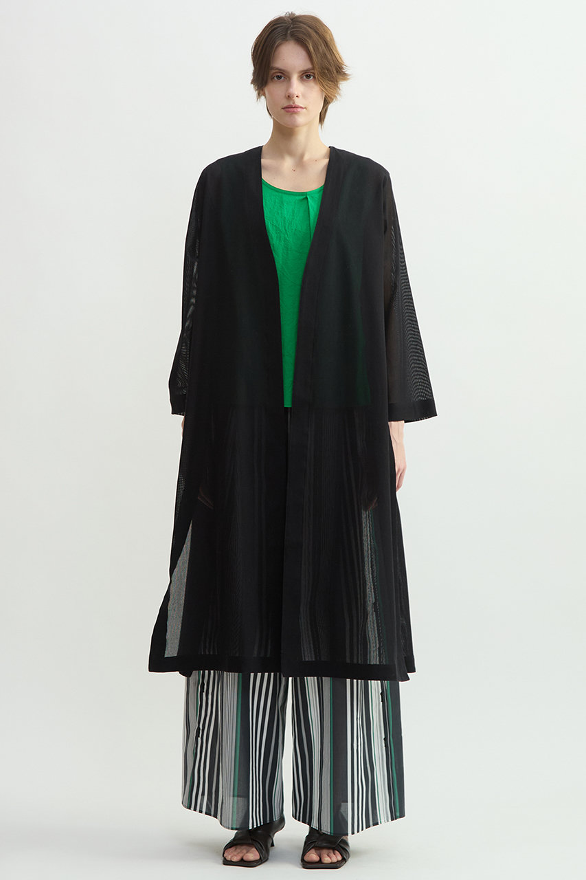 プレインピープル/PLAIN PEOPLEの【予約販売】メッシュジャージロングカーディガン(ブラック/A1561UJ 532)