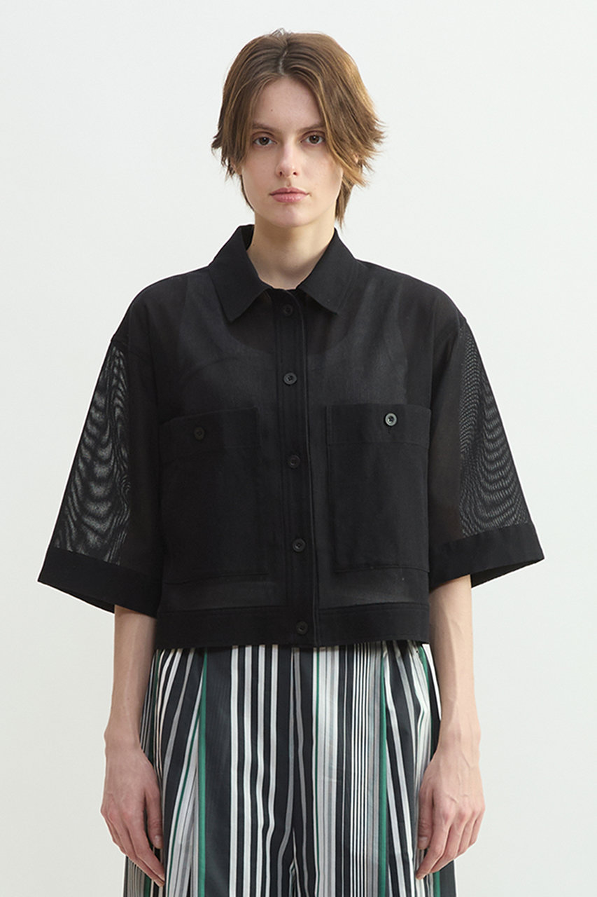 プレインピープル/PLAIN PEOPLEの【予約販売】メッシュジャージシャツジャケット(ブラック/A1561UJ 533)