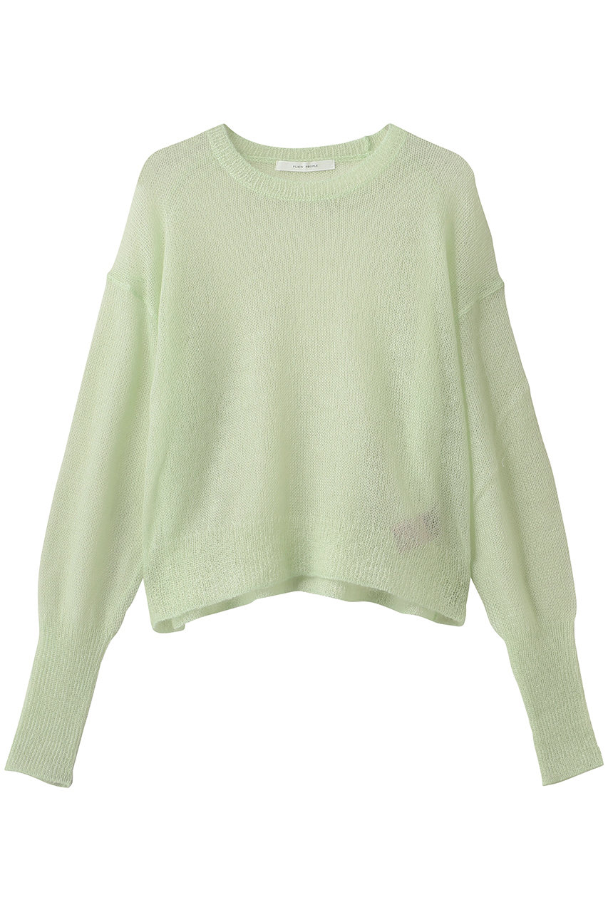 PLAIN PEOPLE ライトモヘアウールKNショートクループルオーバー (グリーン, F) プレインピープル ELLE SHOP