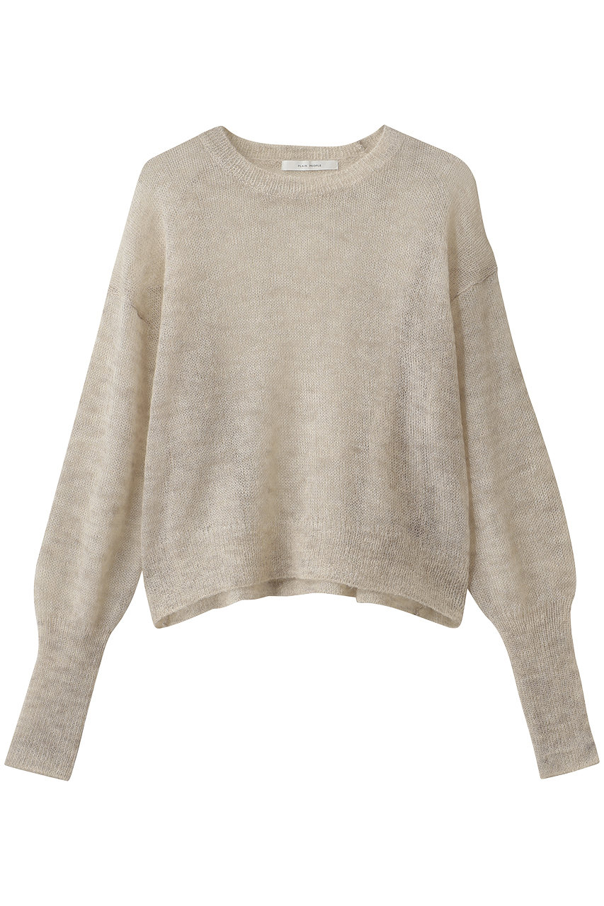 PLAIN PEOPLE ライトモヘアウールKNショートクループルオーバー (ベージュ, F) プレインピープル ELLE SHOP