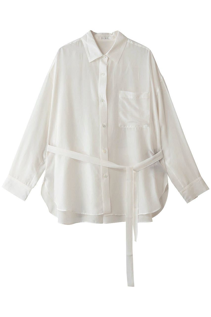PLAIN PEOPLE シルクレーヨンデシンブラウス (オフホワイト, F) プレインピープル ELLE SHOP
