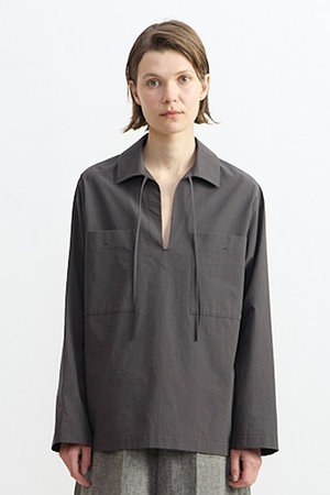 プレインピープル/PLAIN PEOPLEの【予約販売】ミニチェック コットンサテンスキッパーブラウス(110400/110403)