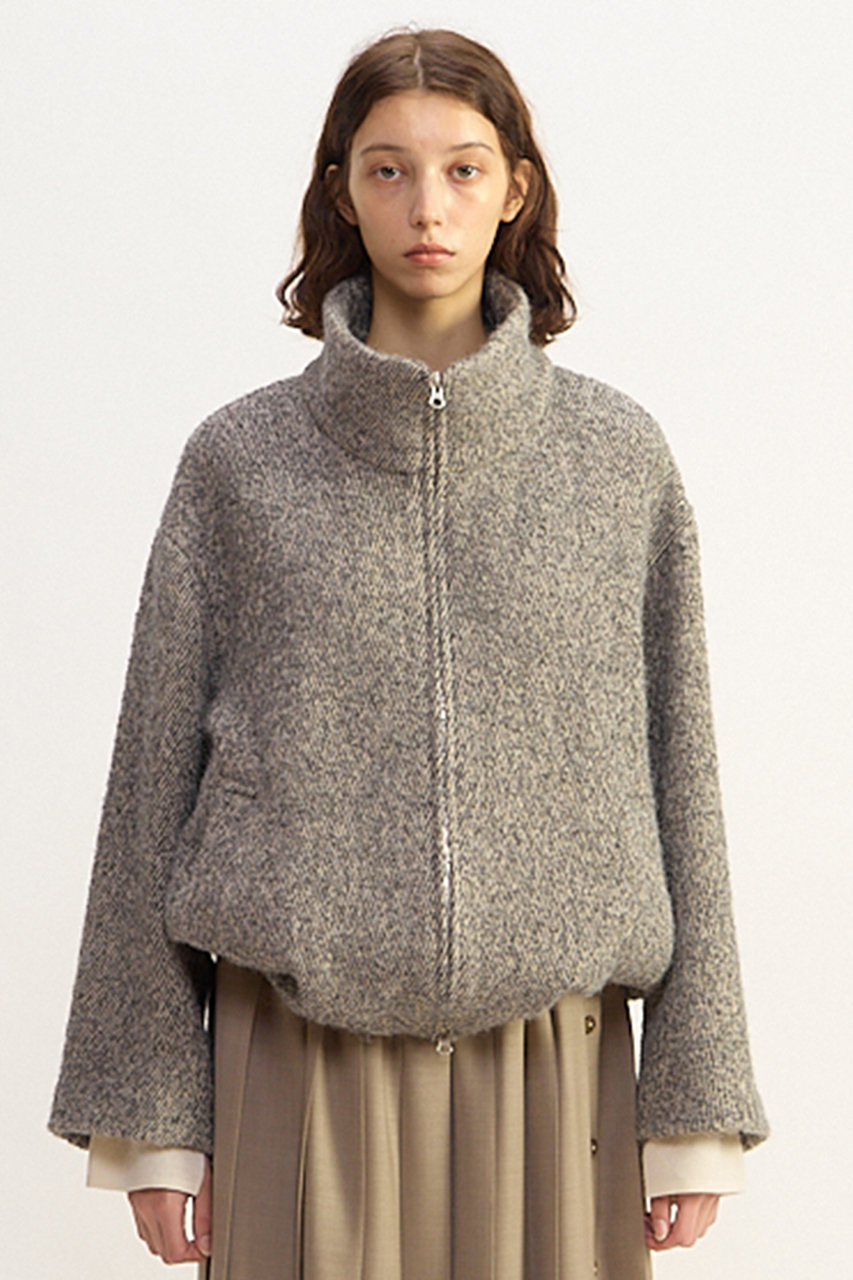 PLAIN PEOPLE Twill Tweedコート (ブラック, 3) プレインピープル ELLE SHOP