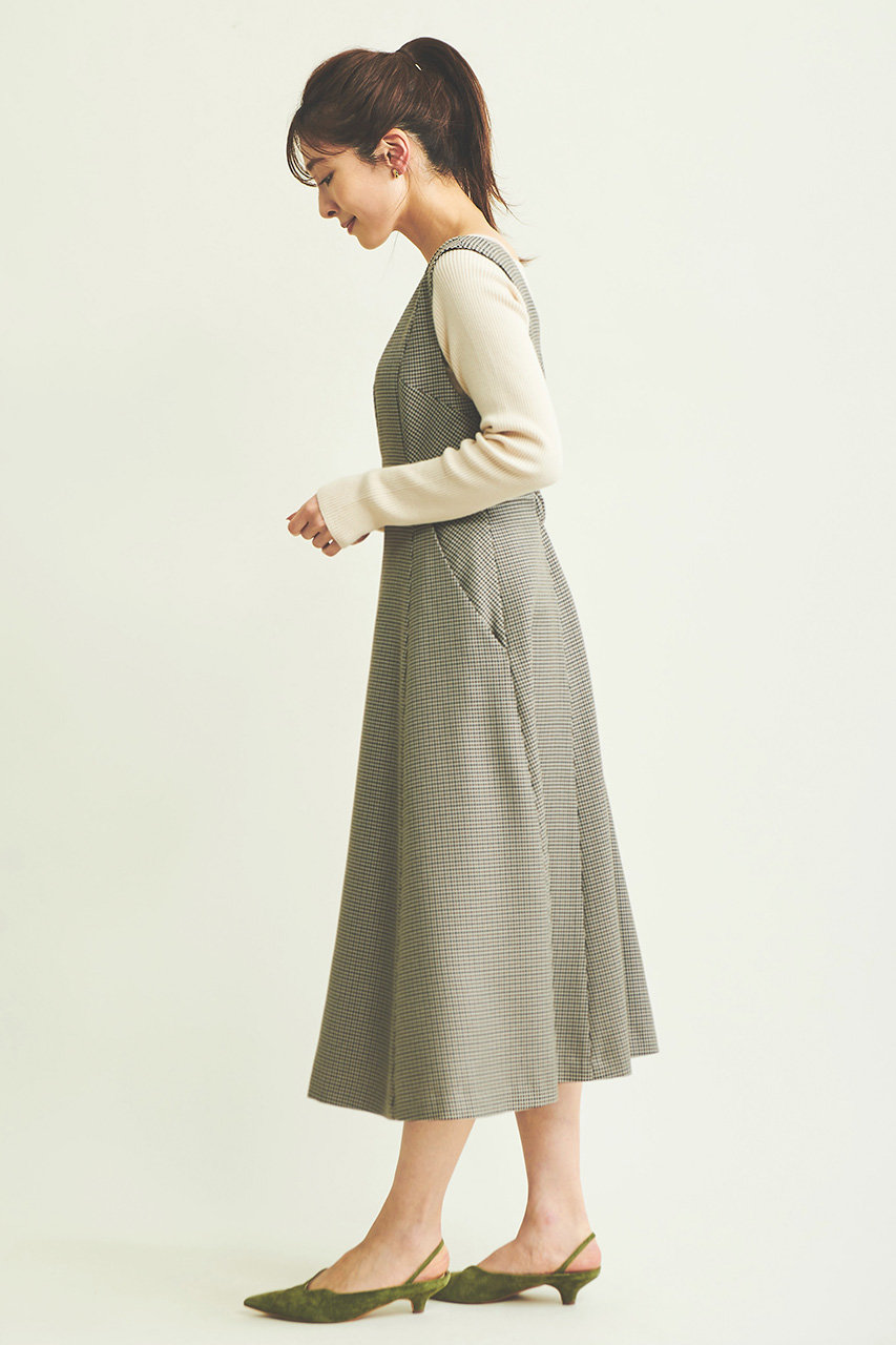 The Virgnia ウールライクジャンパースカートワンピース モカブラウン の通販 Elleshop エル ショップ