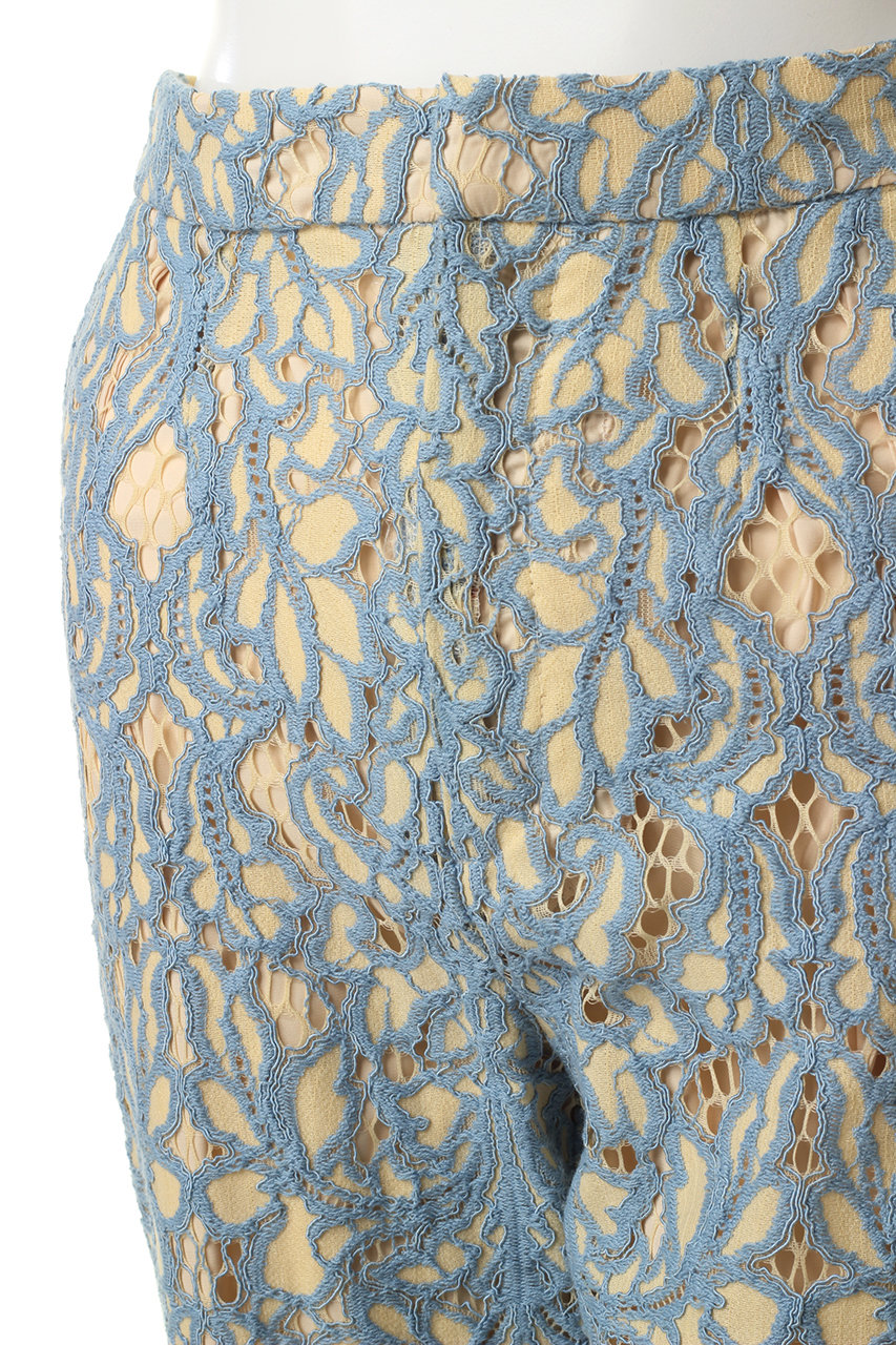 The Virgnia ザ ヴァージニア 配色カラーレースパンツ サックスブルー の通販 Elleshop エル ショップ