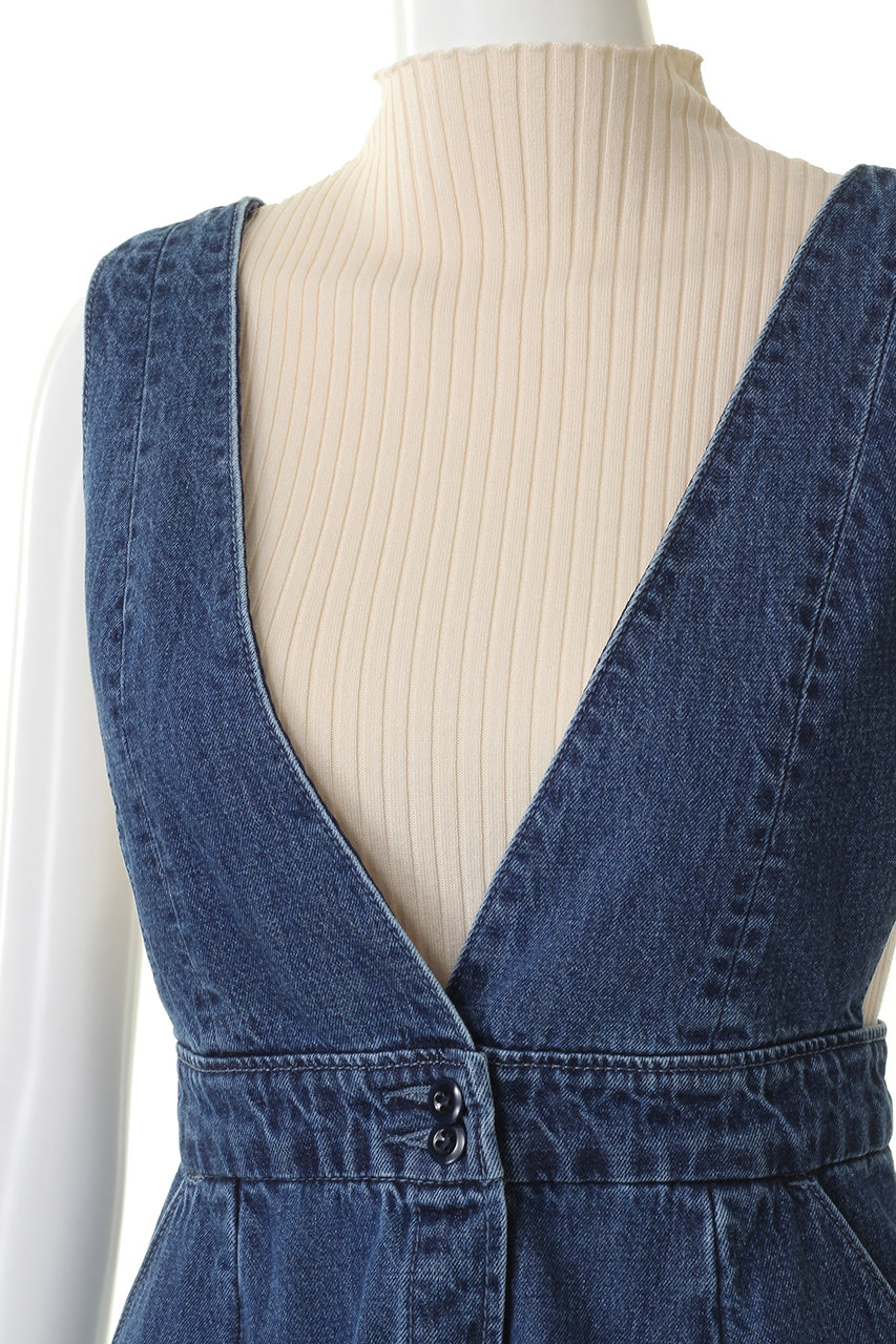 The Virgnia ザ ヴァージニア ウエスト切替デニムジャンパースカート インディゴブルー の通販 Elleshop エル ショップ