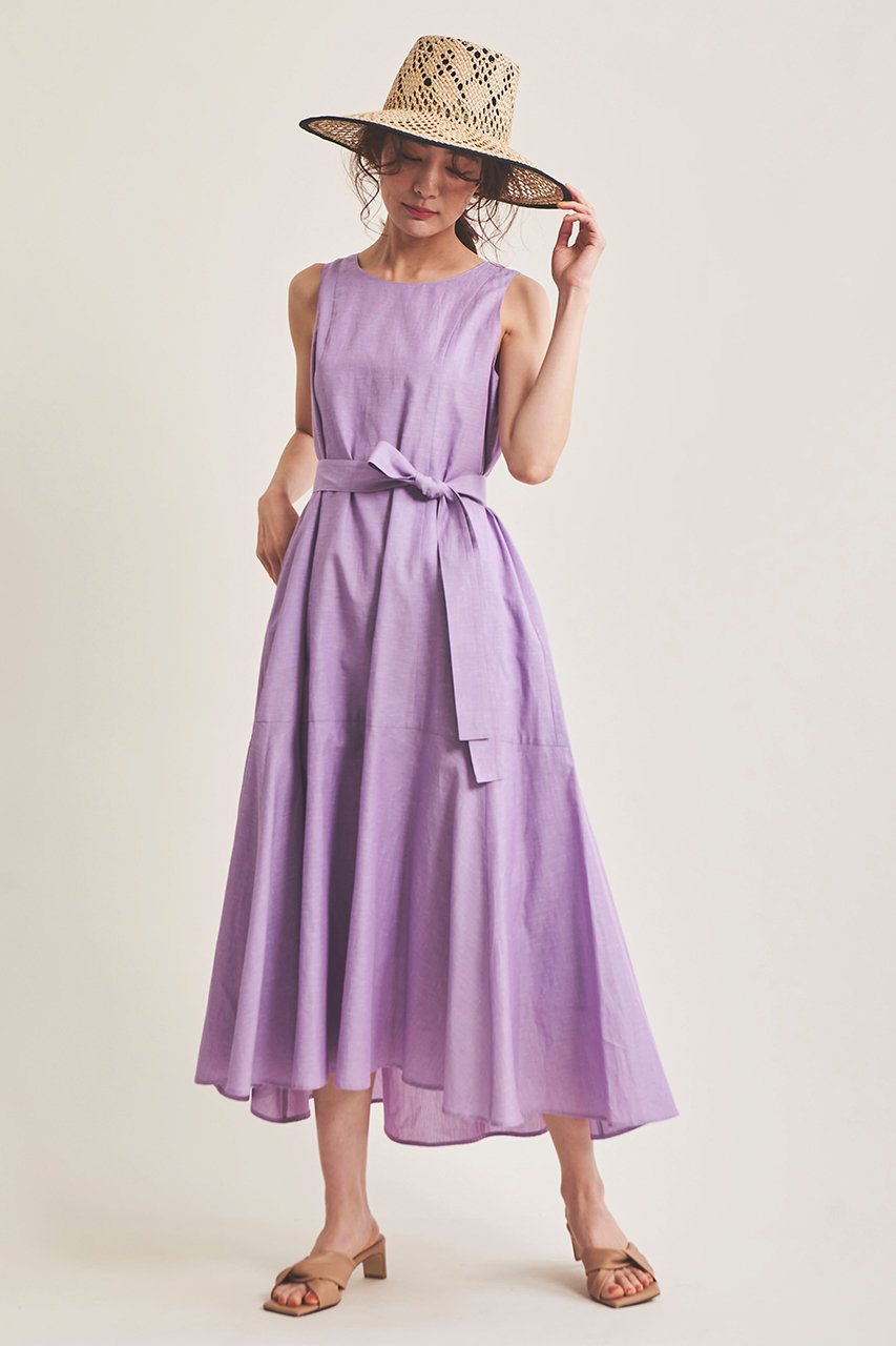 The Virgnia ザ ヴァージニア 予約販売 リネンシャンブレーワンピース ラベンダー の通販 Elleshop エル ショップ