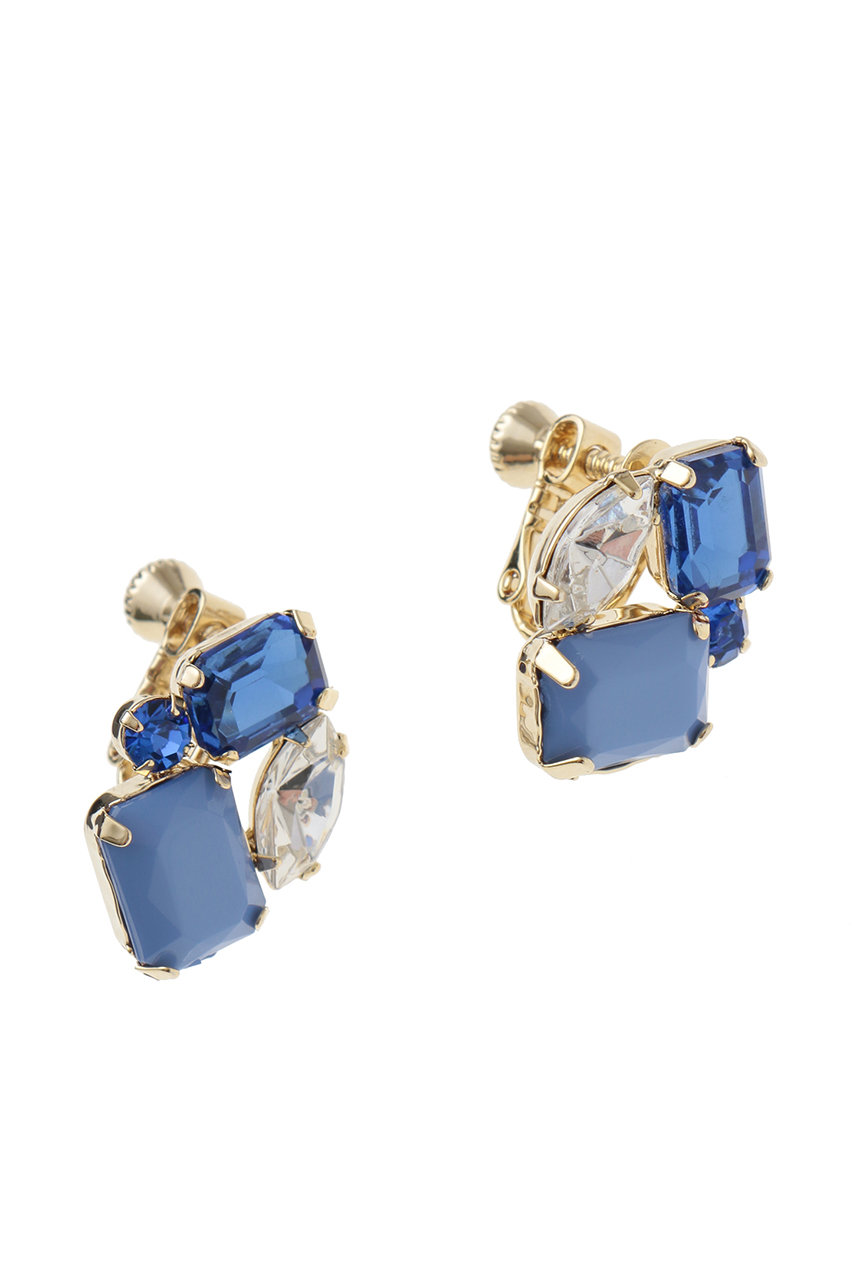 SALE 【50%OFF】 The Virgnia ザ ヴァージニア カラービジューピアス ブルー