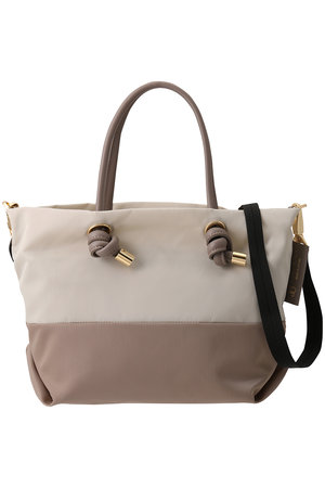 ヴィオラドーロ/VIOLAd'OROのBIANCA バイカラーナイロントートバッグ S