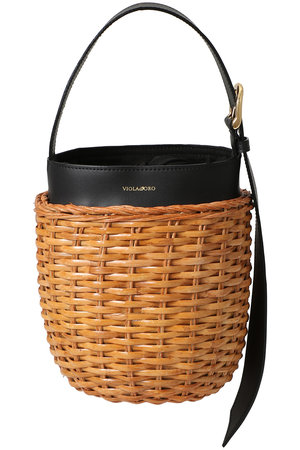 ヴィオラドーロ/VIOLAd'OROのMIRO スプリットラタンバケツバッグ