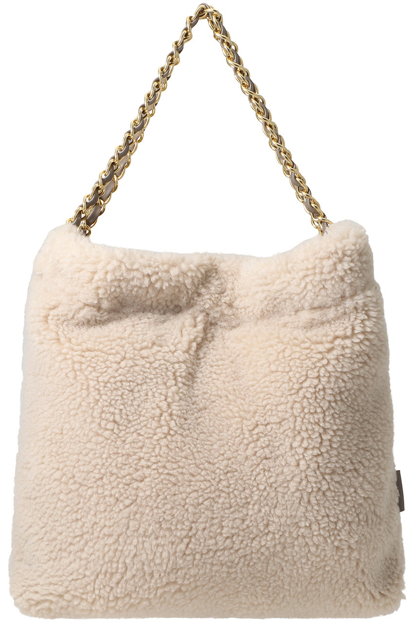 VIOLAd'ORO ELMO フェイクムートンチェーンショルダートート S (オフホワイト, F) ヴィオラドーロ ELLE SHOP VIOLAd'ORO ELMO フェイクムートンチェーンショルダートート S (オフホワイト, F) ヴィオラドーロ ELLE SHOP