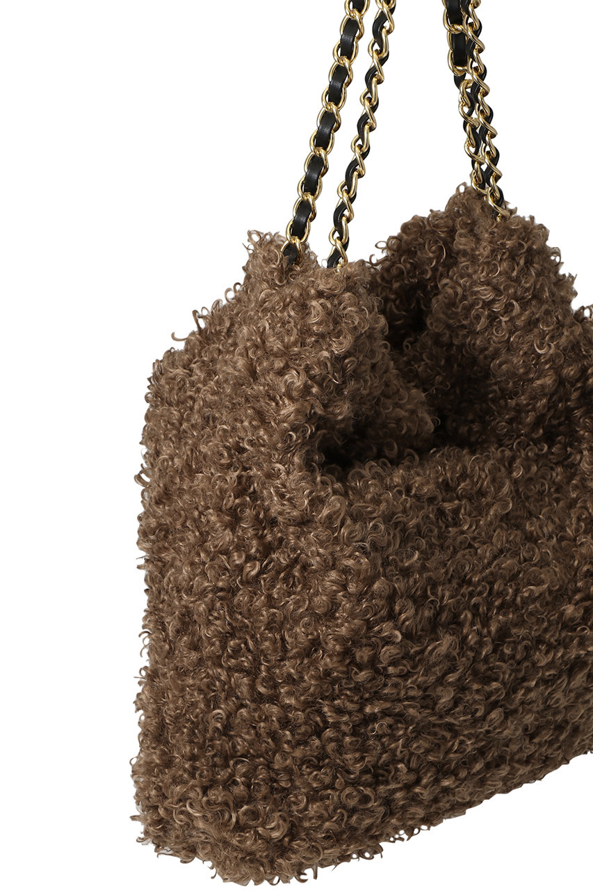 ヴィオラドーロ　ELMO　ファーバッグ　ブラウン　チェーンショルダー　トート ヴィオラドーロ ELMO ファーバッグ ブラウン チェーンショルダー