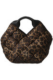 ELMO レオパード柄ナイロンメッシュハンドバッグ