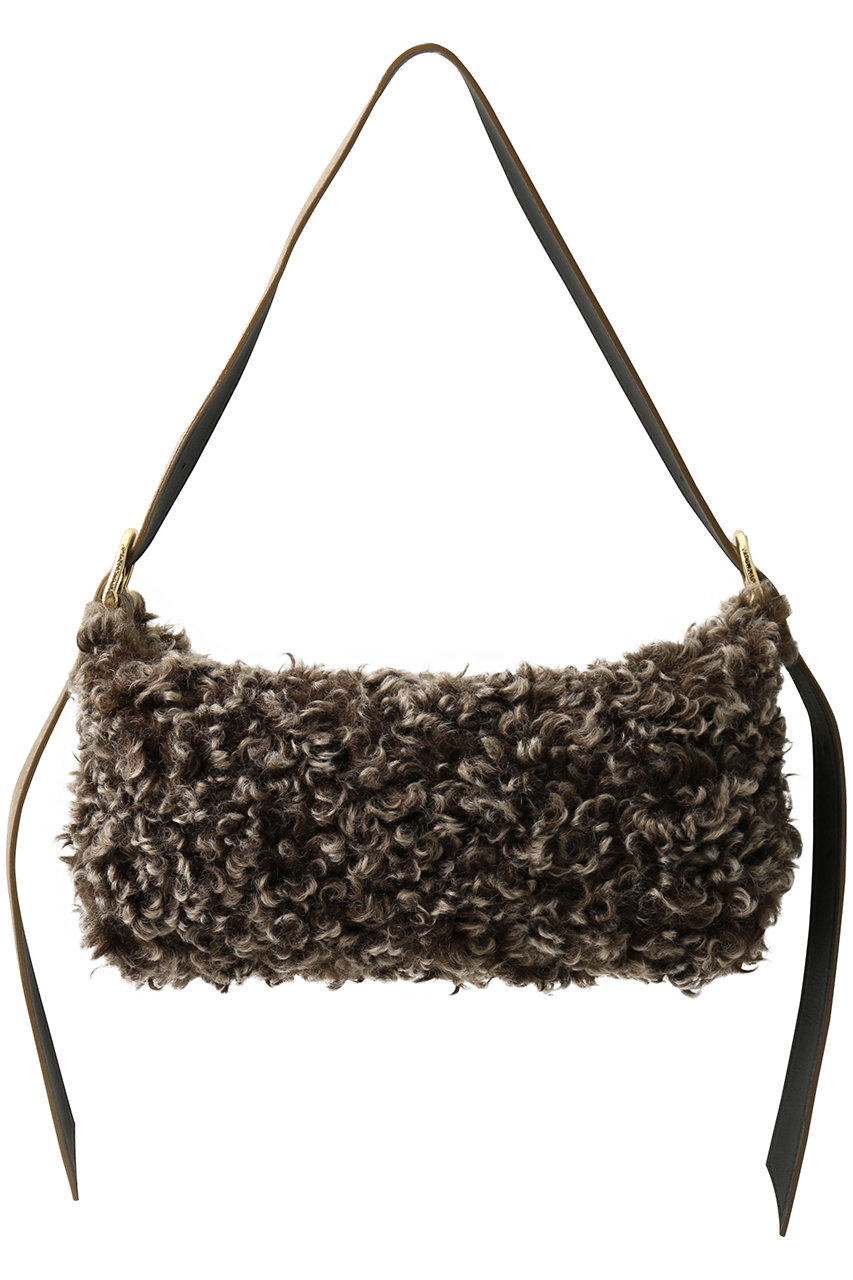 VIOLAd'ORO ELMO フェイクカルガンラムワンショルダーバッグ (ダークブラウン, F) ヴィオラドーロ ELLE SHOP