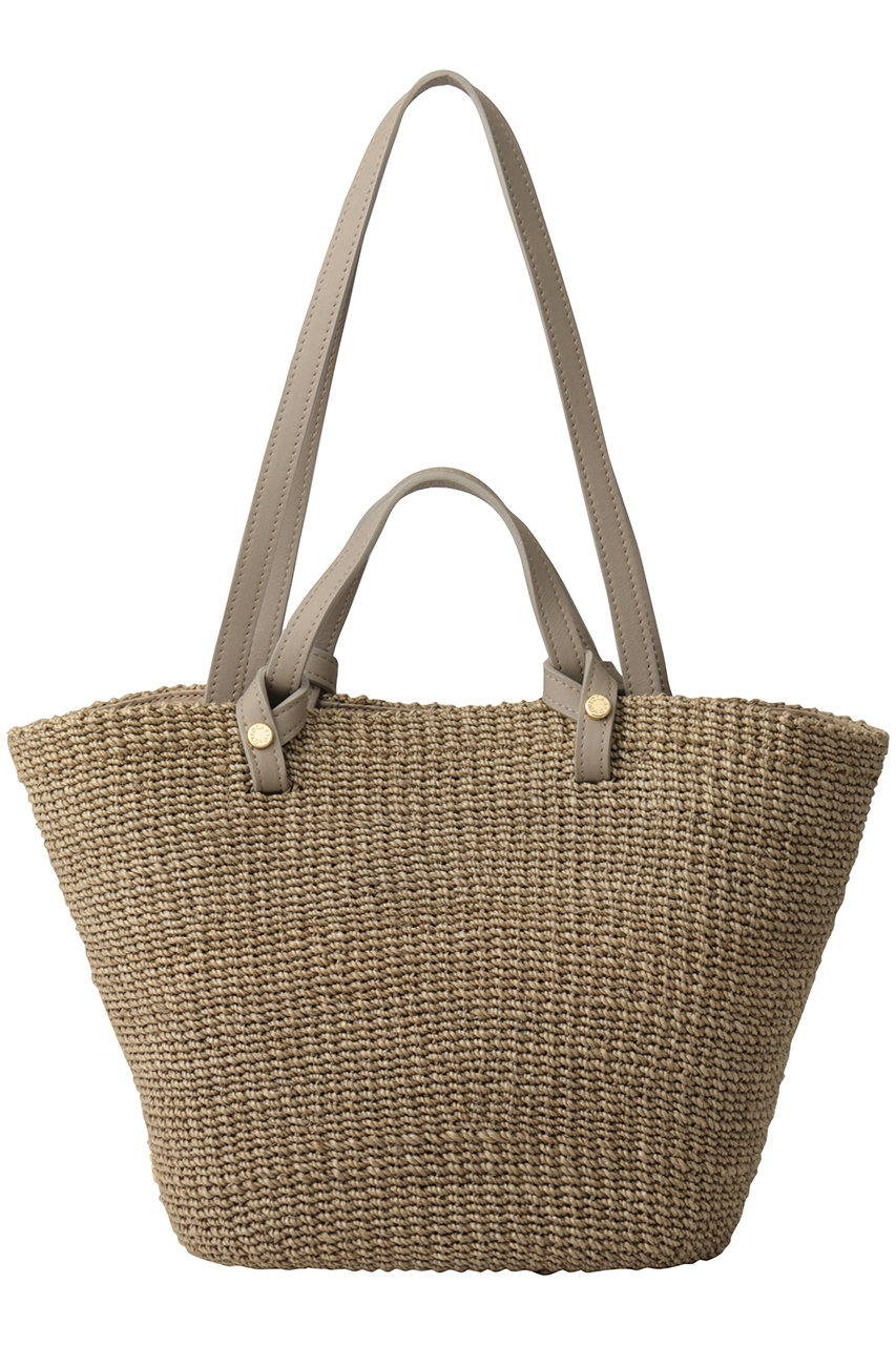 ヴィオラドーロ/VIOLAd'OROのMIRO アバカ2wayトートバッグ(ウォッシュドブラウン×トープ/V-9002)