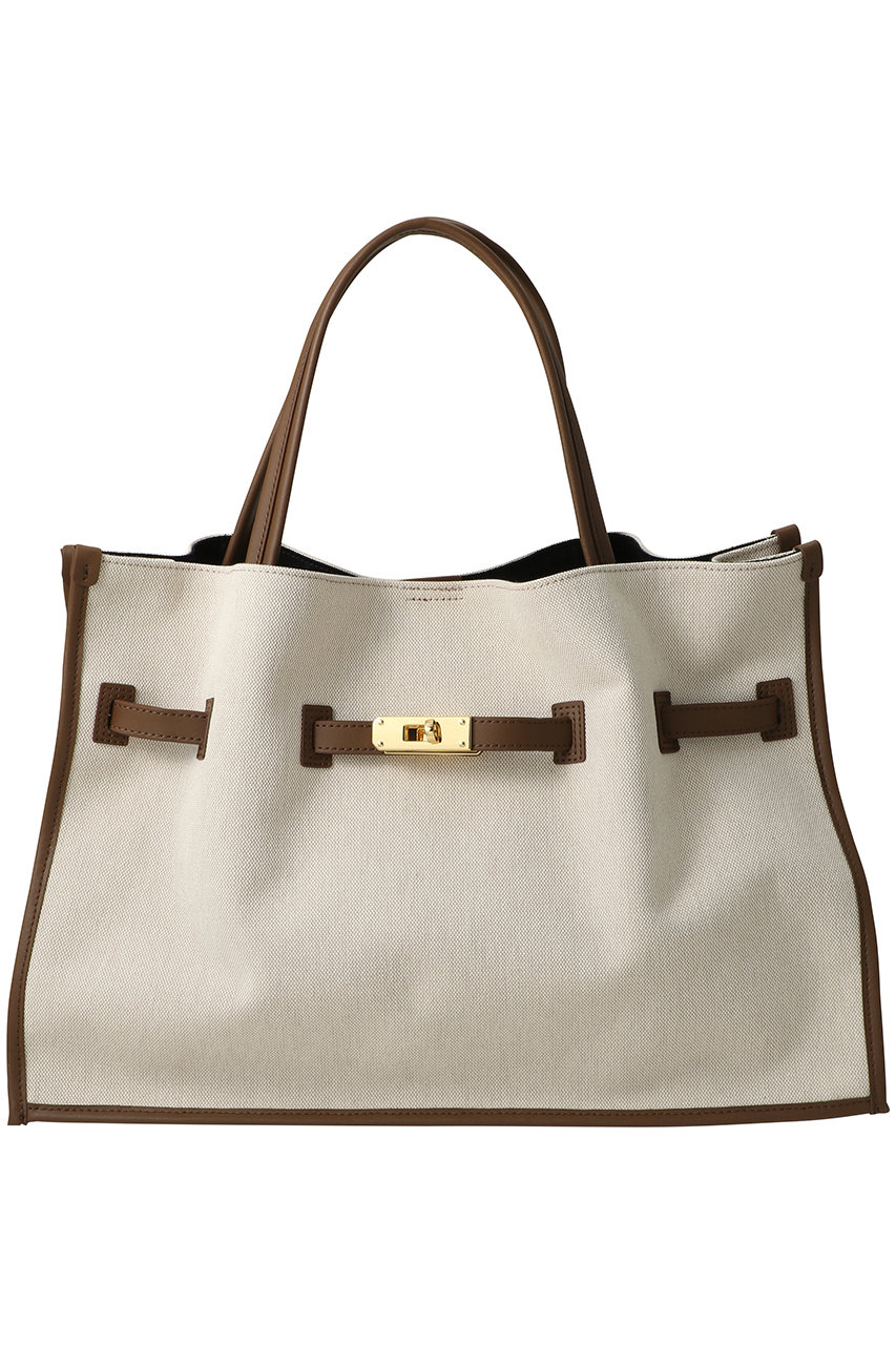 ヴィオラドーロ/VIOLAd'OROのBRUNO キャンバスコンビトートバッグ L(キャンバス×モカブラウン/V-2288)