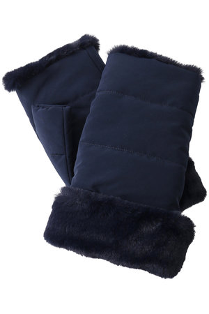 アルポ/ALPOのナイロン×フェイクファーフィンガーレスグローブ