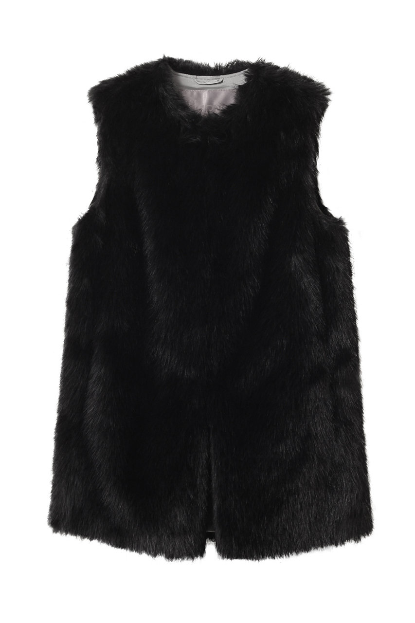 HERNO フェイクファー ベスト (ブラック, 40) ヘルノ ELLE SHOP HERNO フェイクファー ベスト (ブラック, 40) ヘルノ ELLE SHOP