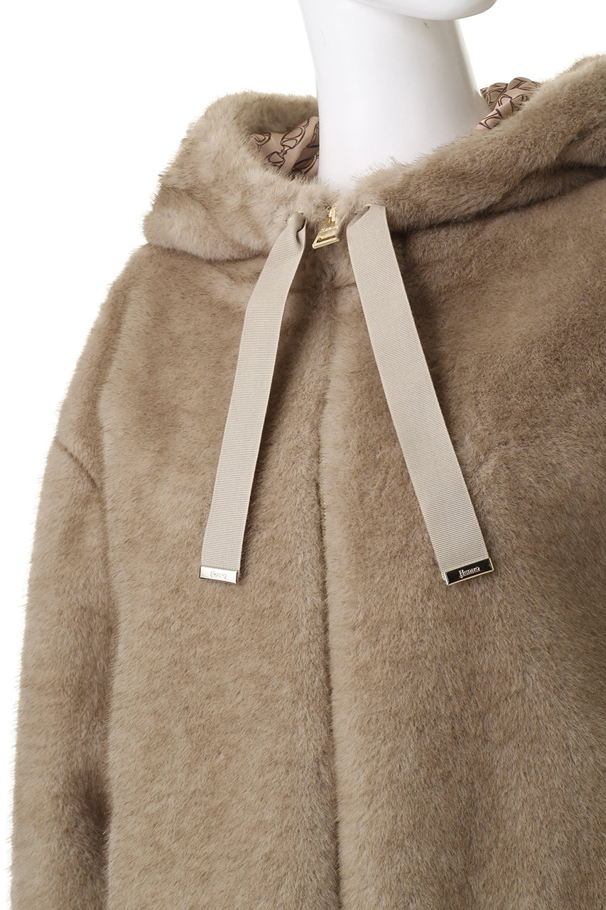 HERNO(ヘルノ)｜フェイクファー ブルゾン/ベージュ の通販｜ELLESHOP