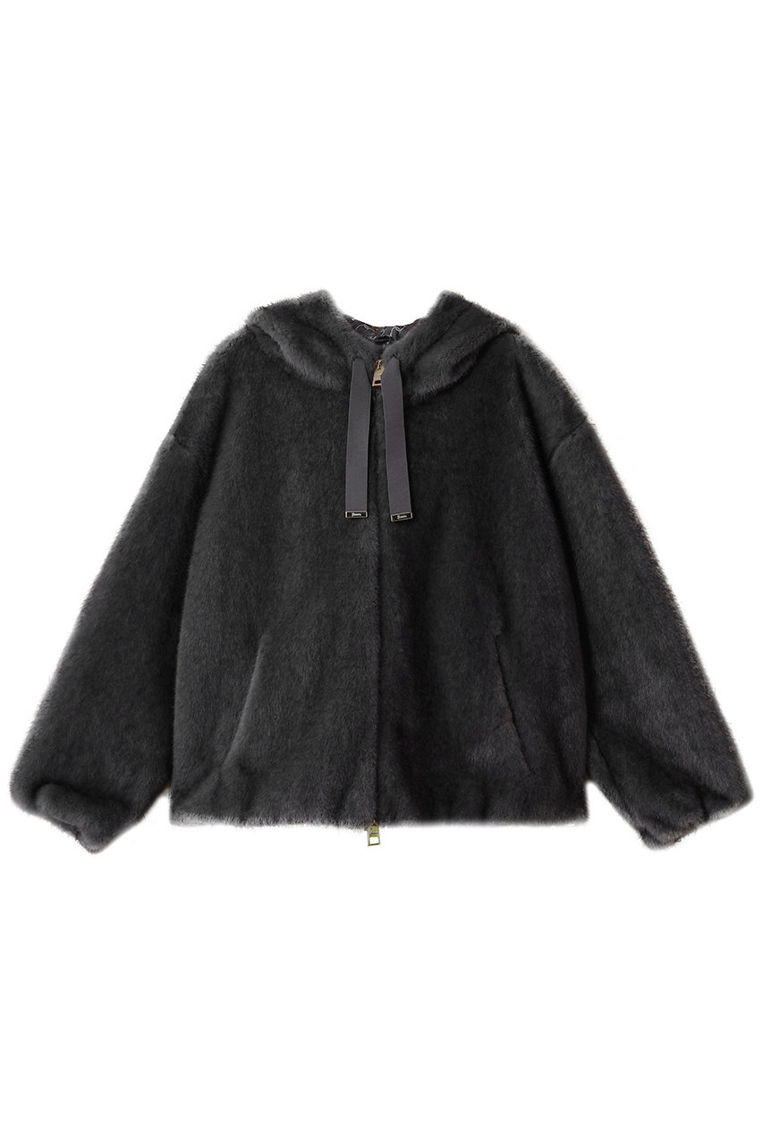 HERNO フェイクファー ブルゾン (グレー, 40) ヘルノ ELLE SHOP