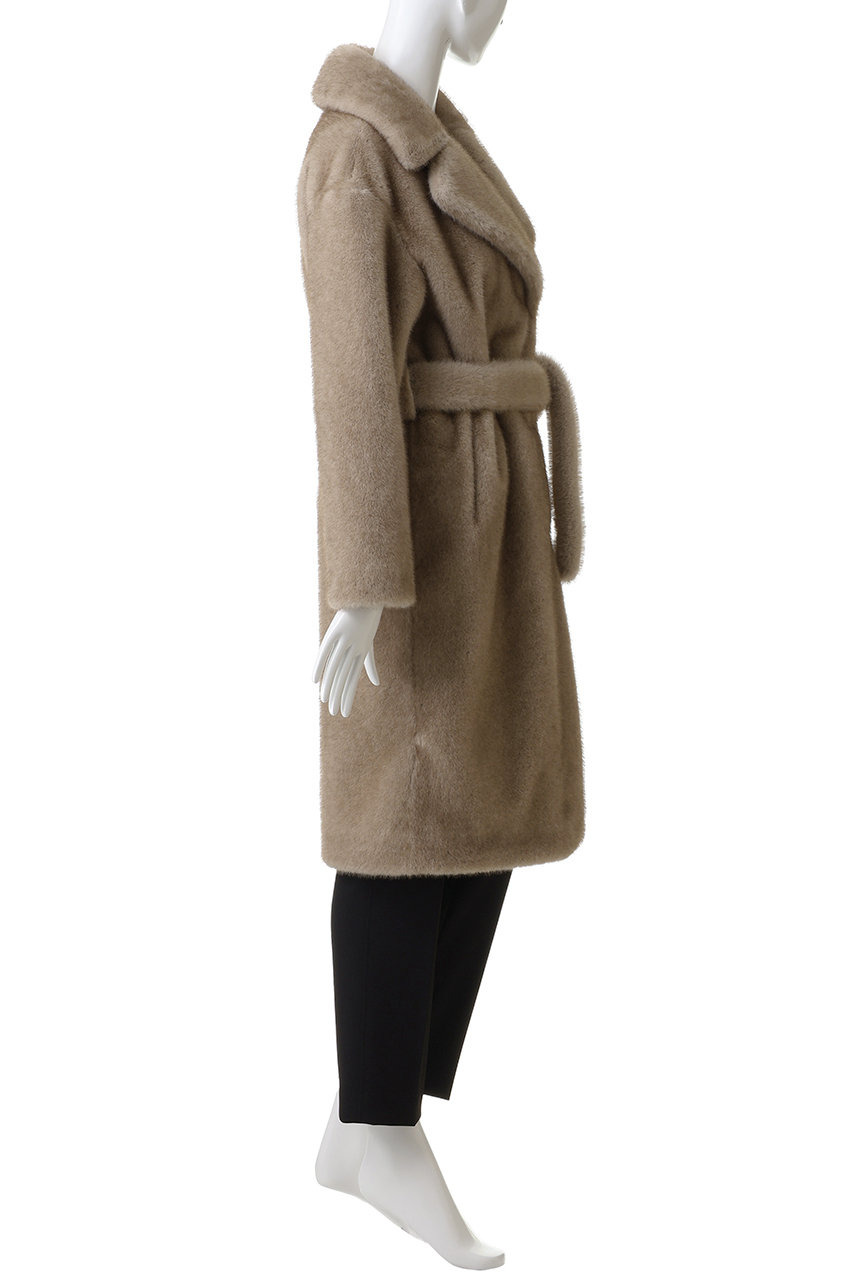 HERNO(ヘルノ)｜フェイクファー ロングコート/ベージュ の通販