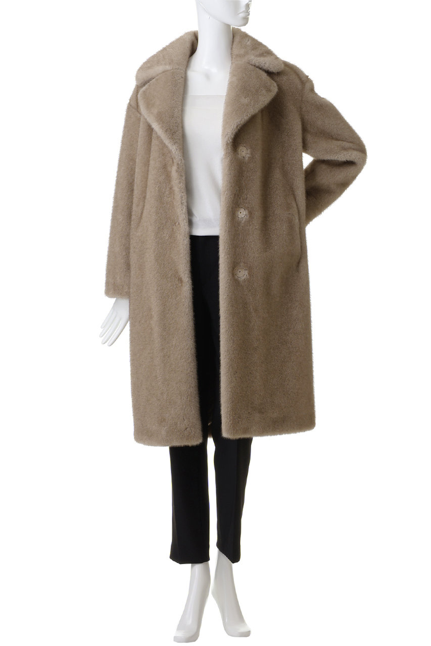 HERNO(ヘルノ)｜フェイクファー ロングコート/ベージュ の通販