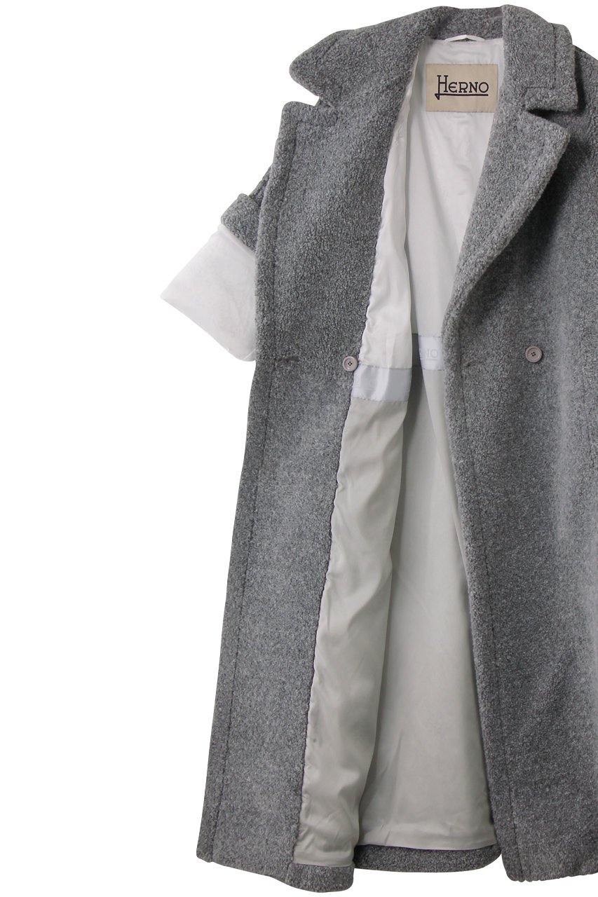 HERNO(ヘルノ)｜ボアロングコート/グレー の通販｜ELLESHOP・(エル