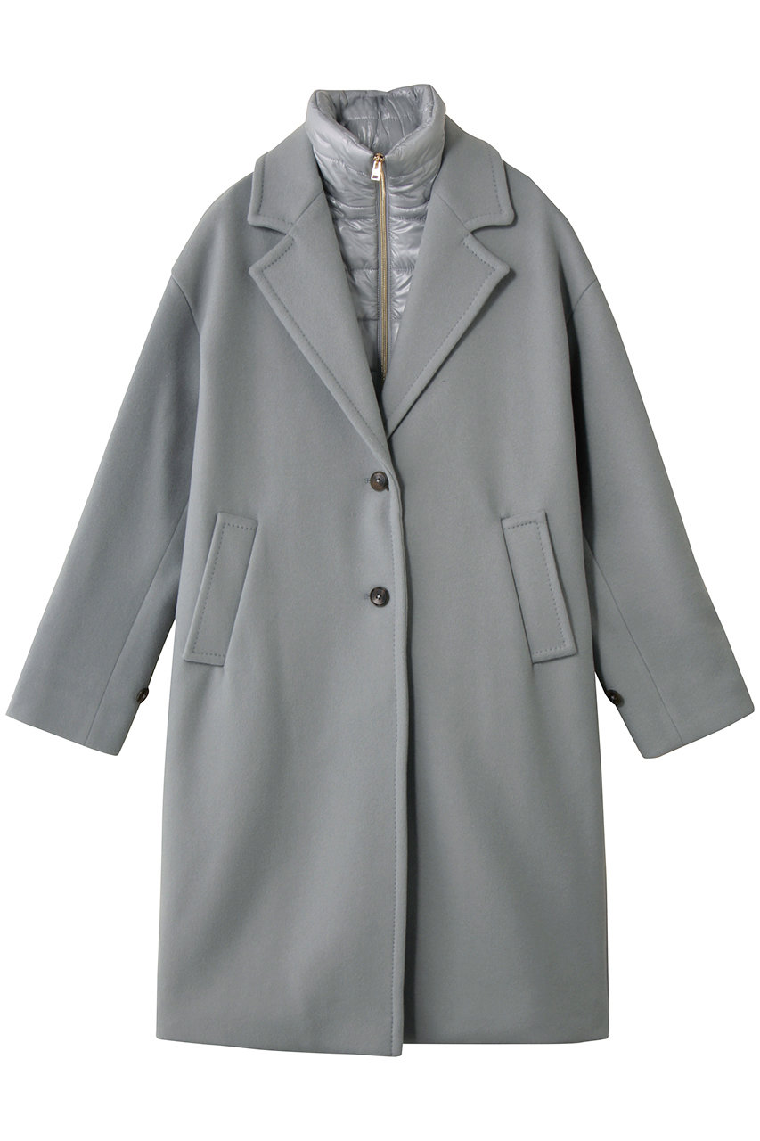HERNO ウール中綿コンビ コート (グレー, 38) ヘルノ ELLE SHOP
