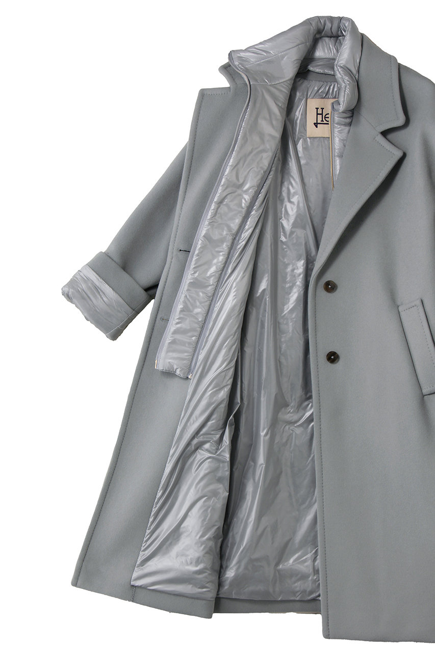 HERNO(ヘルノ)｜ウール中綿コンビ コート/グレー の通販｜ELLESHOP