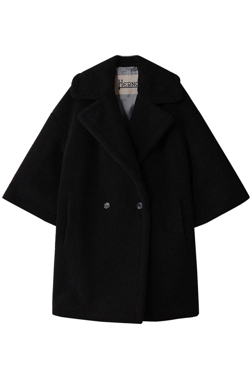 HERNO ボアコート (ブラック, 40) ヘルノ ELLE SHOP