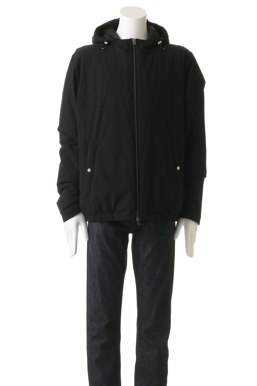HERNO(ヘルノ)｜【MEN】はっ水ナイロン フーディー ブルゾン/ブラック