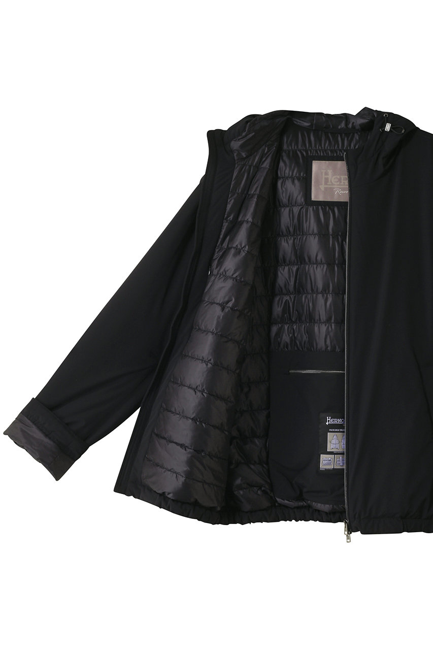 HERNO(ヘルノ)｜【MEN】はっ水ナイロン フーディー ブルゾン/ブラック